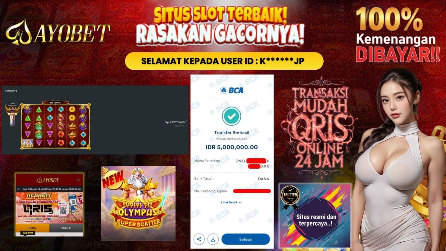 AYOBET JACKPOT SLOT GATES OF OLYMPUS SUPER SCATTER